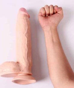 Big fat dildo bigger than arm